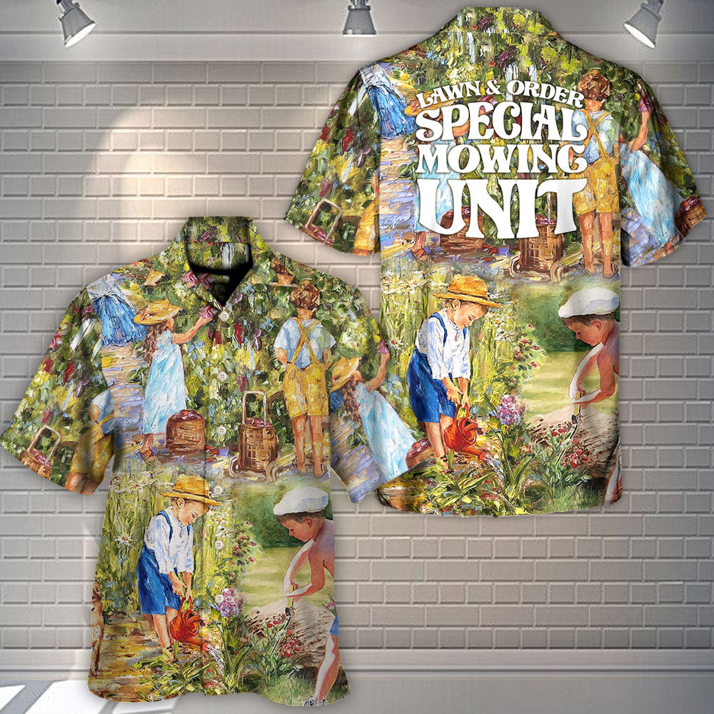 Gardening Lawn Hawaiian Shirt Relaxed Style View For Resort Wear