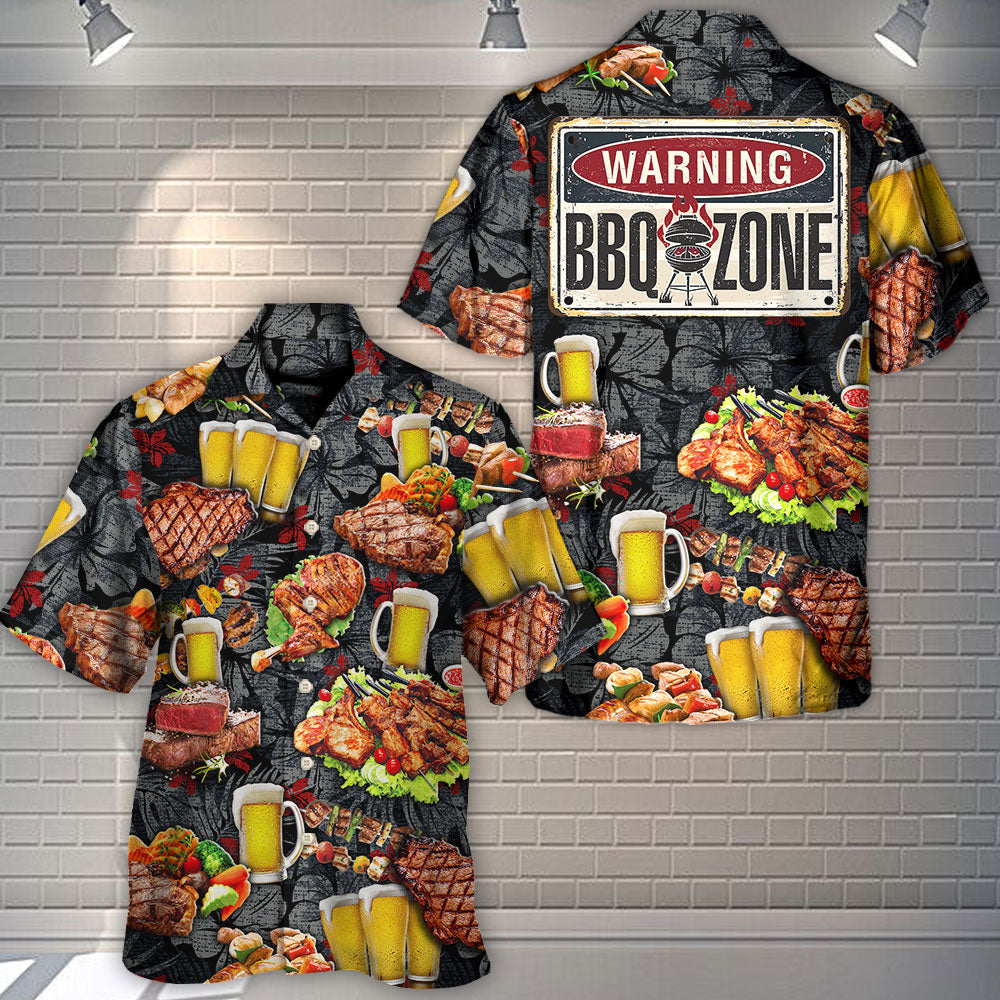 Barbecue Food Meat BBQ Hawaiian Shirt Front Pattern View For Weekend Trips