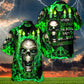 Green Skull Devil Surprise Hawaiian Shirt Pattern Detail For Summer Holidays And Outdoor Fun