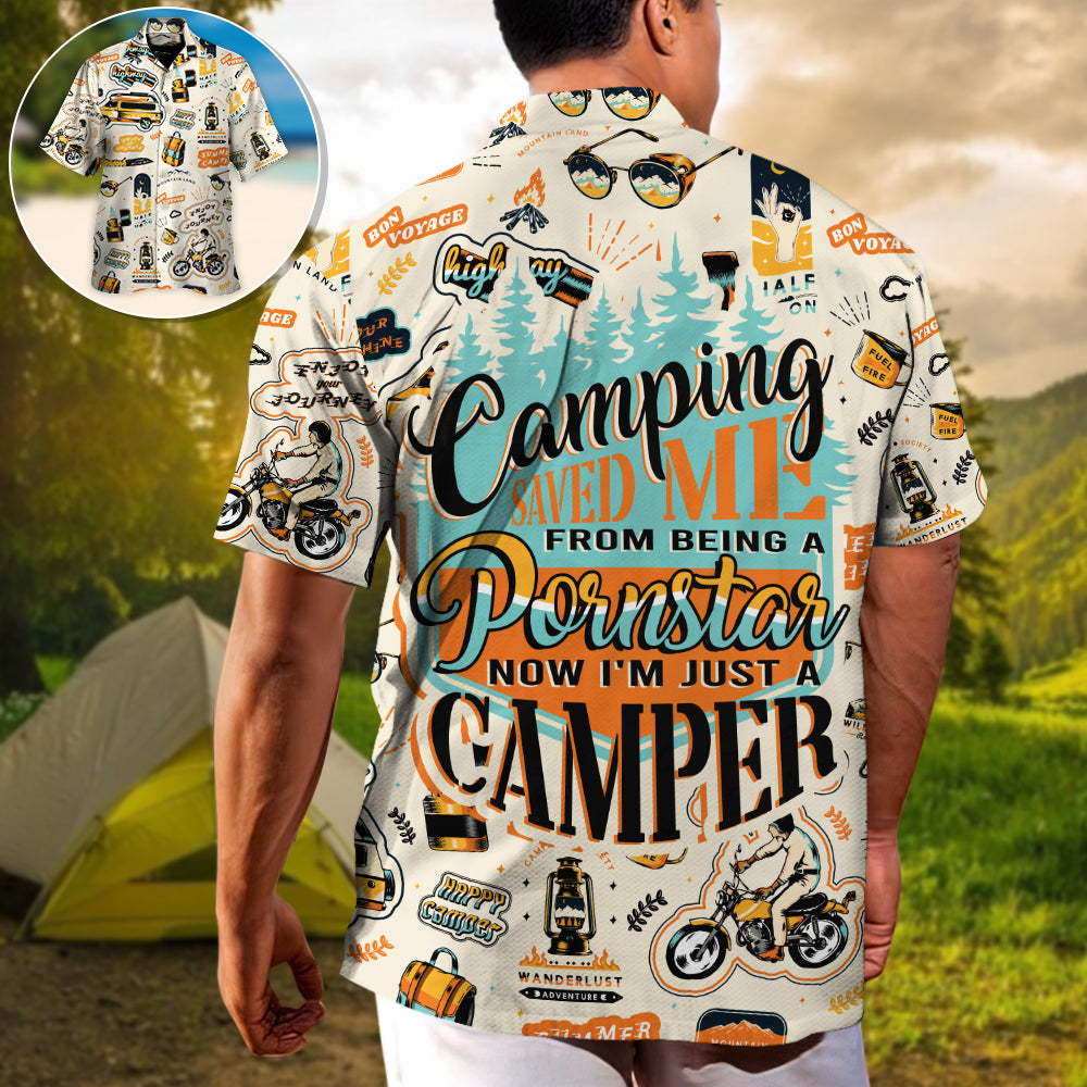 Camping Camper Hawaiian Shirt Pattern View For Lightweight Everyday Style