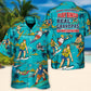 Waterskiing Grandpa Hawaiian Shirt Fabric Pattern Detail For Tropical Vacations