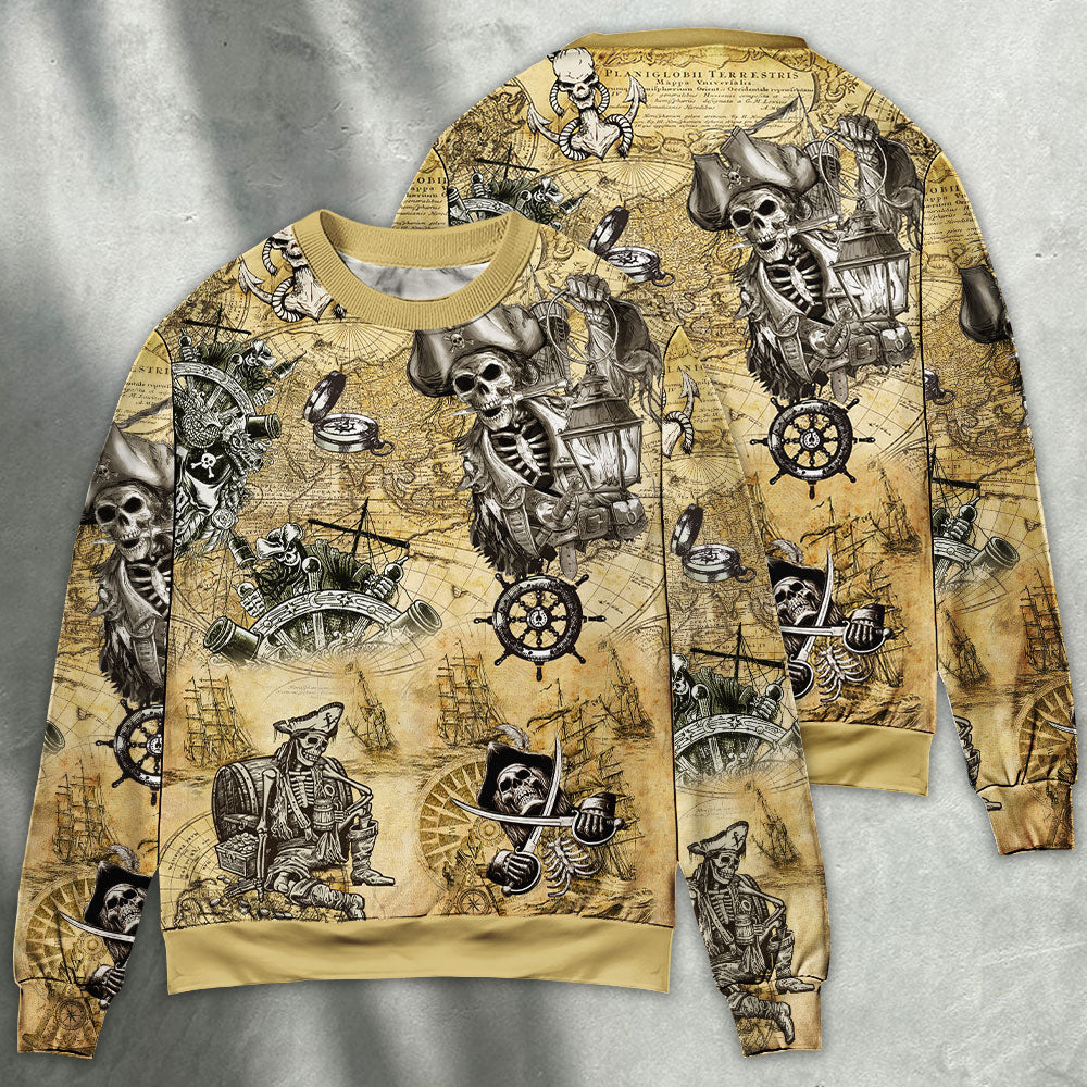 Pirate Skull Adventure Sail Sweater For Casual Wear Parties And Thoughtful Gifting