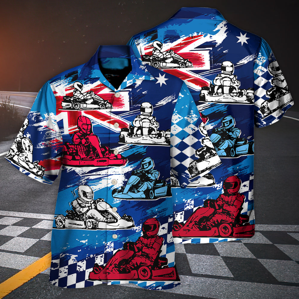 Kart Racing Hawaiian Shirt Design View For Casual Outings