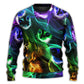Neon Flash Cat Sweater For Animal Inspired Style Events And Comfortable Daily Wear