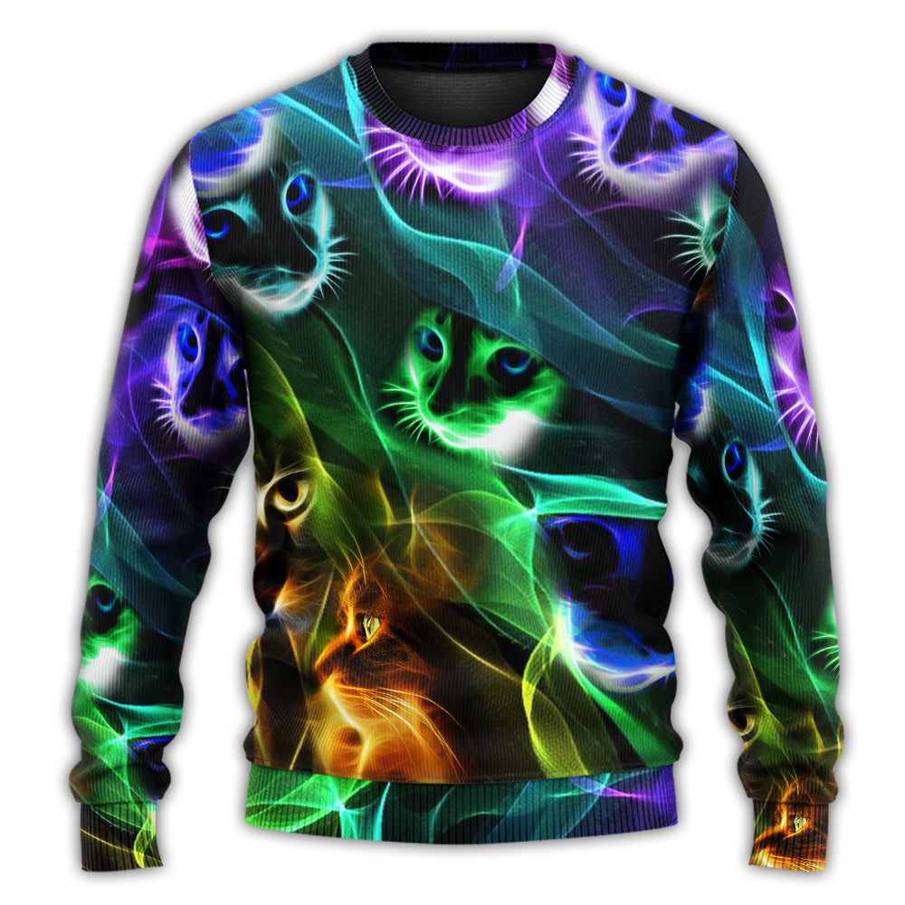 Neon Flash Cat Sweater For Animal Inspired Style Events And Comfortable Daily Wear