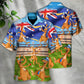Funny Cricket Kangaroo Hawaiian Shirt Fabric Pattern Detail For Resort Wear