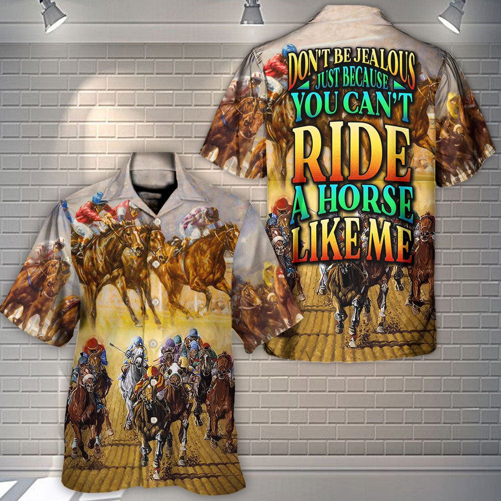 Horse Riding Hawaiian Shirt Print Closeup For Warm Weather Events