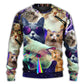 Flying Battle Cat Fantasy Sweater For Animal Lovers Casual Wear Holidays And Thoughtful Gifting