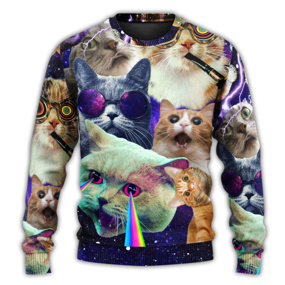 Flying Battle Cat Fantasy Sweater For Animal Lovers Casual Wear Holidays And Thoughtful Gifting