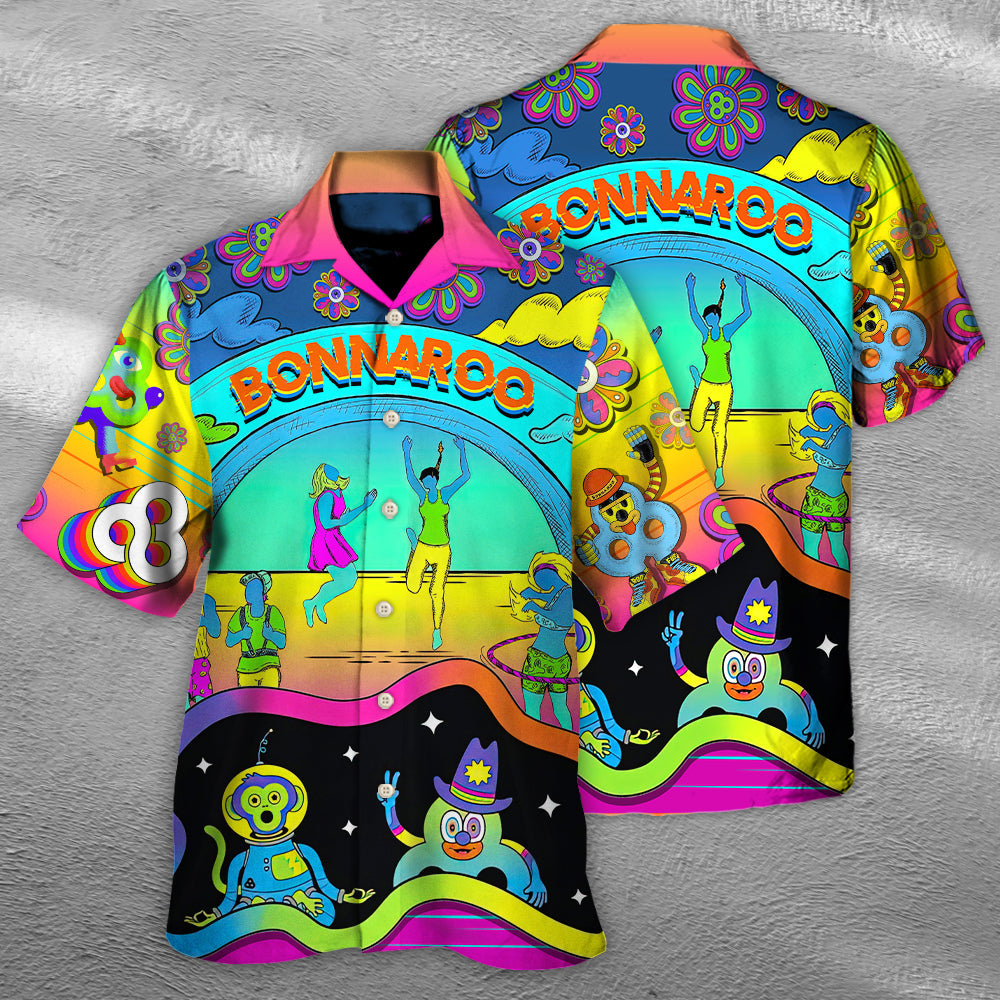 Colorful Summer Music Festival Hawaiian Shirt Resort Outfit View For Vacation Style