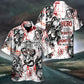 Skull Monster Hawaiian Shirt Button Front Artwork For Beach Days