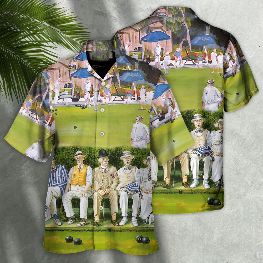 Lawn Bowling Family Hawaiian Shirt Front Pattern View For Tropical Vacations