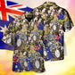 Australian Sloth Cycling Hawaiian Shirt Resort Outfit View For Tropical Vacations