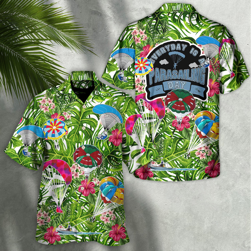 Parasailing Outdoor Passion Hawaiian Shirt All Over Print Detail For Summer Travel