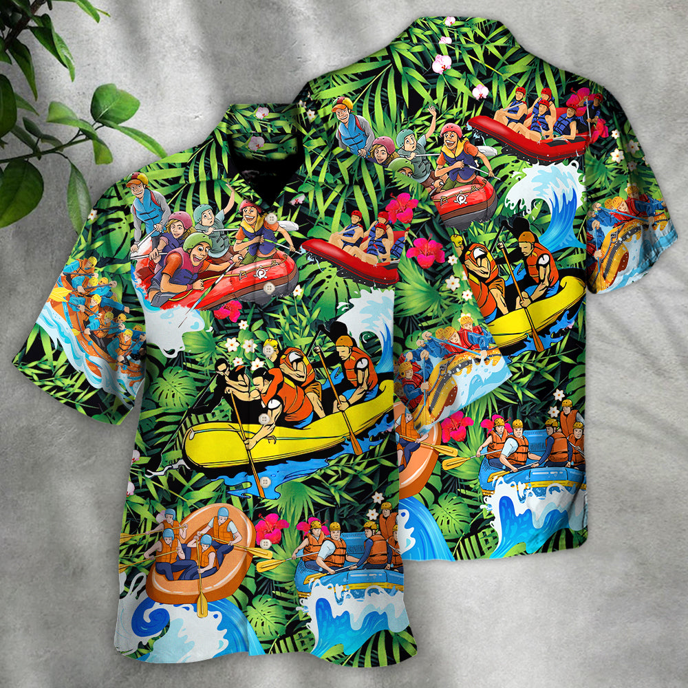 Tropical Water Rafting Vacation Sport Hawaiian Shirt Design View For Outdoor Gatherings