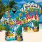 Funny Surfing Pineapple Water Surf Hawaiian Shirt Detailed Pattern View For Resort Wear
