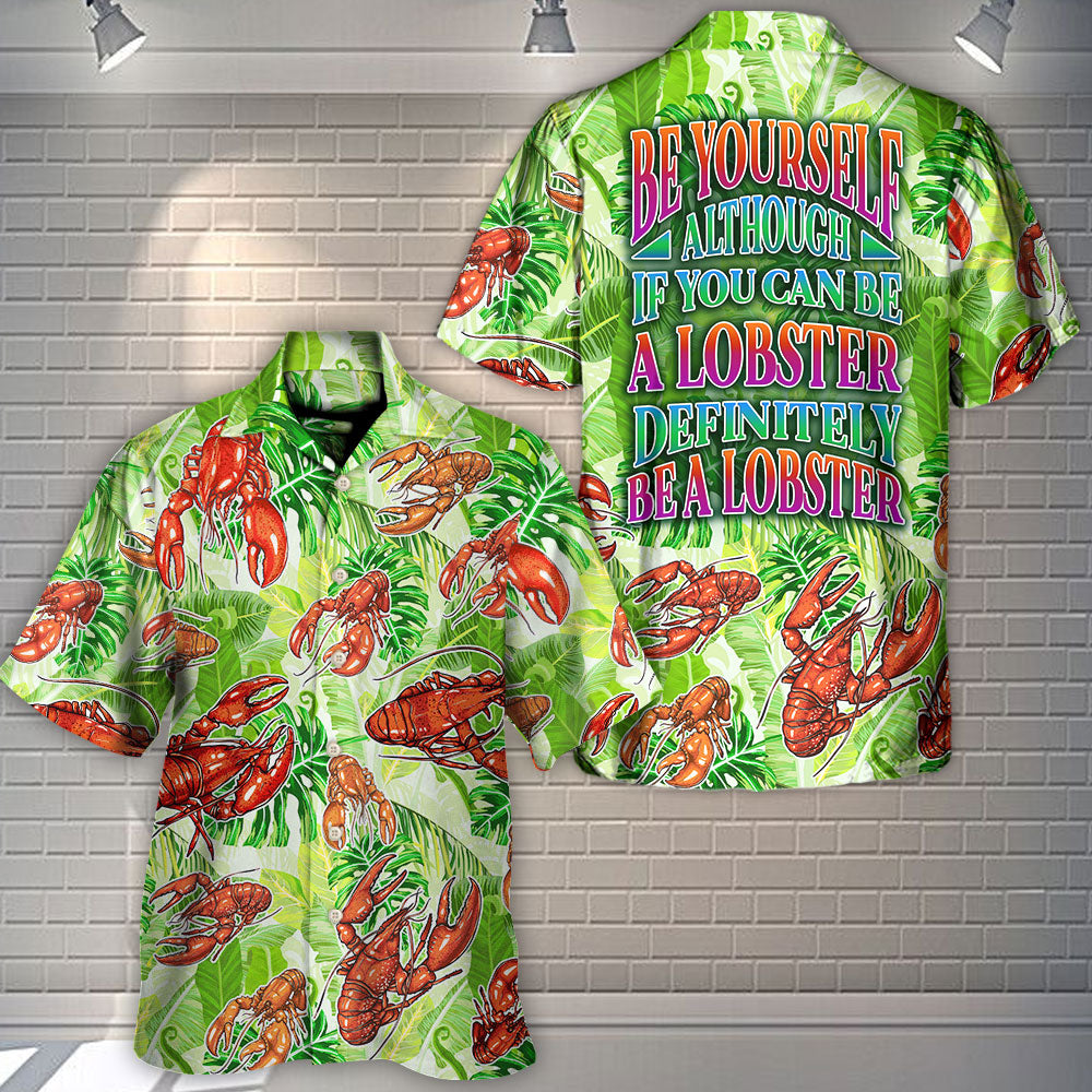 Tropical Lobster Hawaiian Shirt Button Front Artwork For Casual Outings