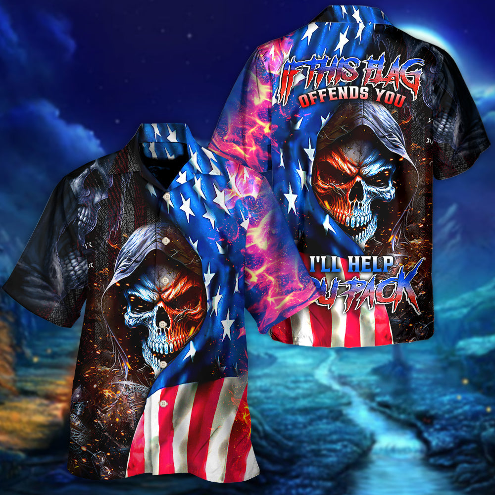 Skull Flag Offends Hawaiian Shirt Artwork View For Coastal Escapes And Resort Style