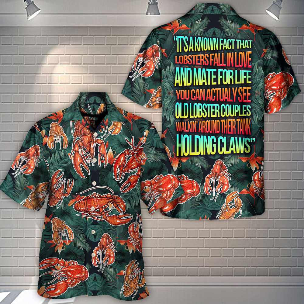 Tropical Lobster Hawaiian Shirt Tropical Styling View For Casual Outings