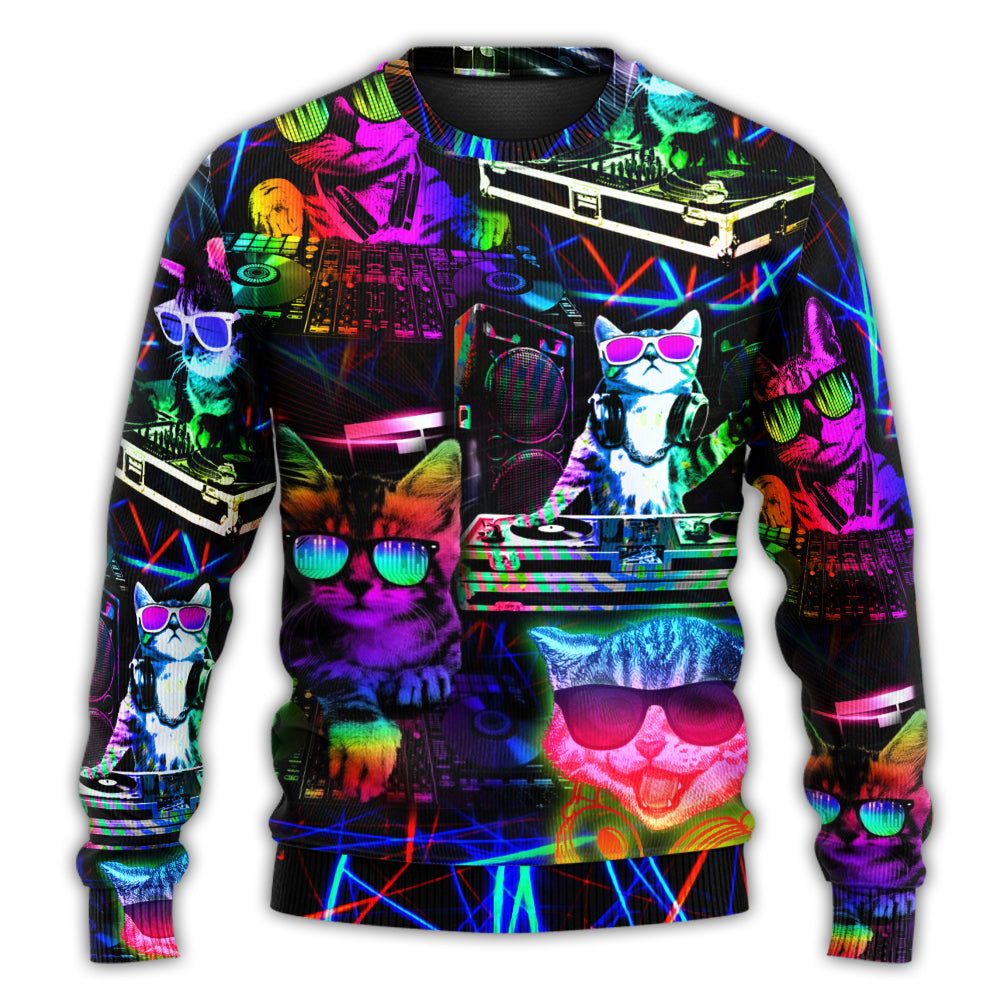 DJ Cat Sweater For Rehearsals Weekend Outings And Expressive Casual Styling