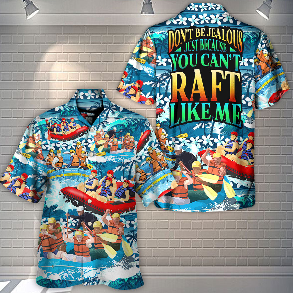 Rafting Adventure Graphic Hawaiian Shirt Pattern Detail For Beach Days