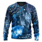 Blue Neon Cat Sweater For Playful Everyday Outfits Travel And Comfortable Daily Wear