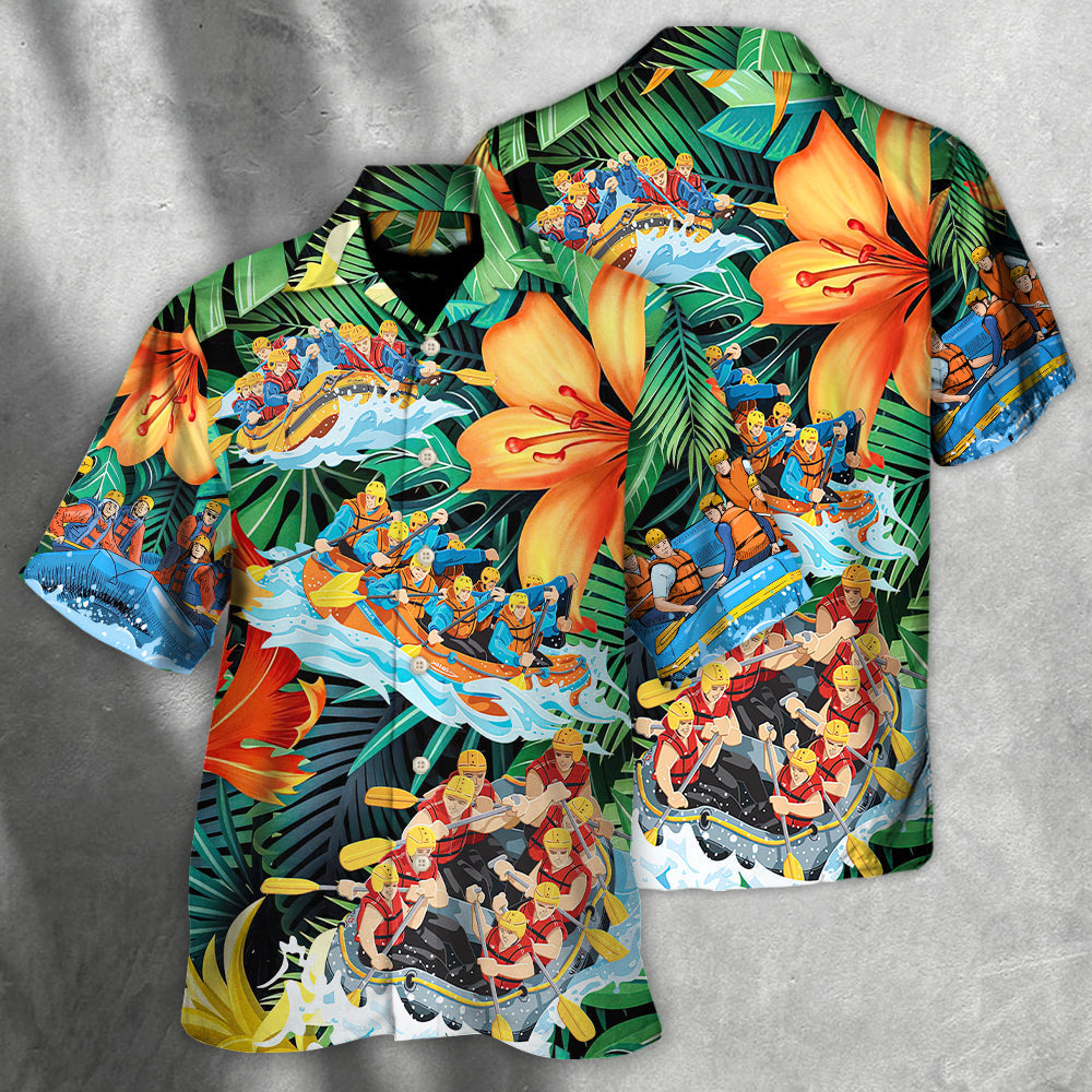 Tropical Water Rafting Outdoor Passion Hawaiian Shirt Relaxed Style View For Weekend Trips