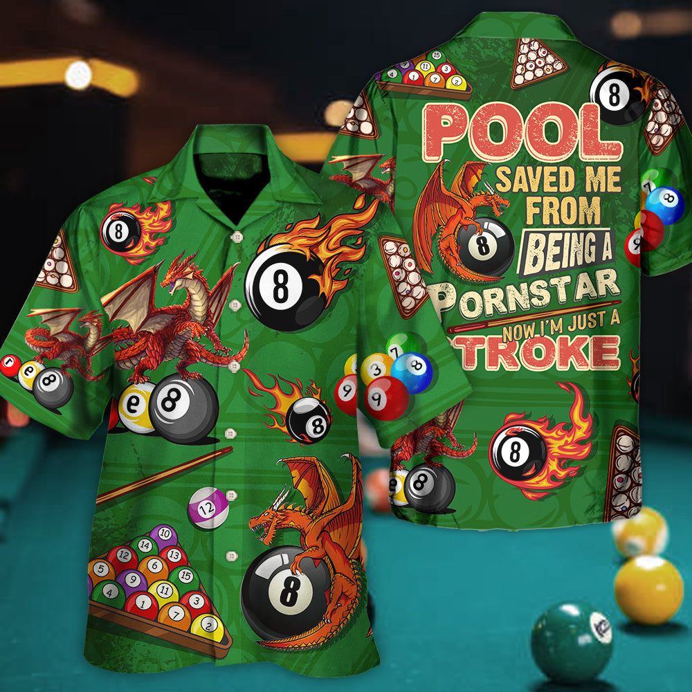 Dragon Billiard Pool Stroke Hawaiian Shirt For Resort Getaways And Comfortable Summer Activities