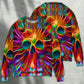 Rainbow Color Skull Sweater For Casual Wear Parties And Thoughtful Gifting