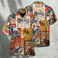 Motorcycle Creative Pattern Hawaiian Shirt Detailed Pattern View For Beach Days