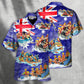 Vintage Water Rafting River Team Flag Hawaiian Shirt Print Closeup For Summer Travel