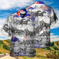 Harness Racing Horse Flag Hawaiian Shirt Pattern Detail For Coastal Travel