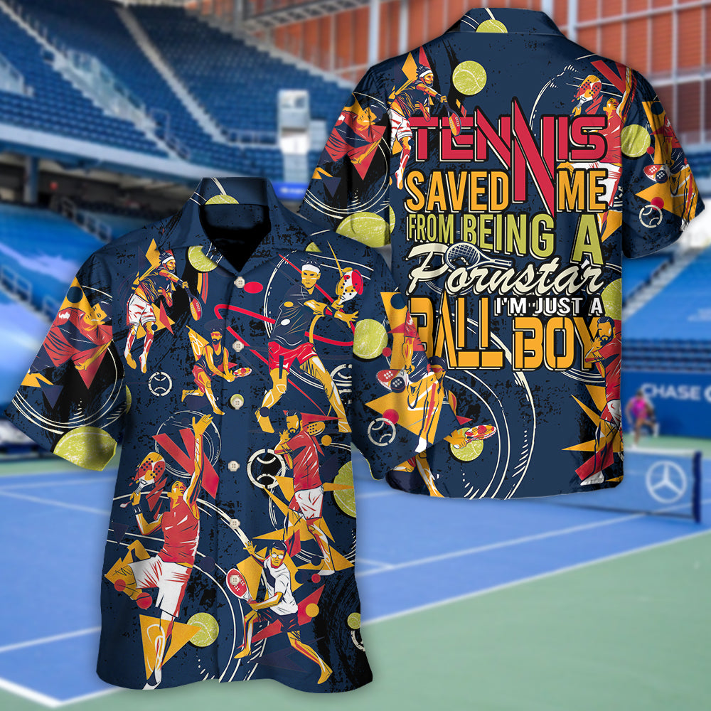 Tennis Ball Boy Hawaiian Shirt Pattern View For Relaxed Warm Weather Outfits