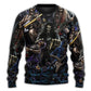 Dark Skull Guitar Sweater For Fantasy Fans Casual Outings And Weekend Adventures