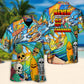 Funny Surfing Skeleton Hawaiian Shirt Summer Design Detail For Resort Wear