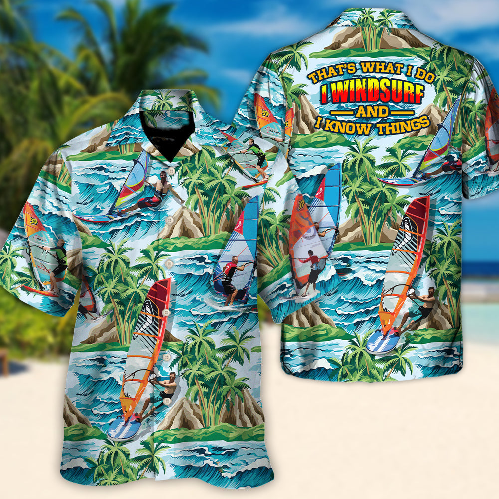 Windsurfing Vacation Sport Hawaiian Shirt Summer Design Detail For Coastal Travel