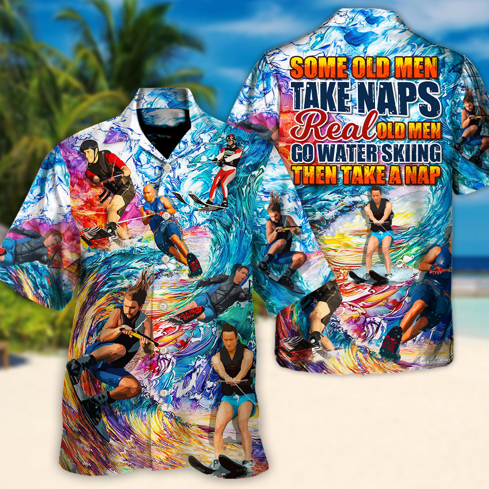 Waterskiing Grandpa Hawaiian Shirt Resort Outfit View For Weekend Trips