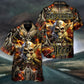 Skull Sheep Bullet Fire Hawaiian Shirt Fabric Pattern Detail For Vacation Style