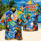 Funny Surfing Parrot Hawaiian Shirt Summer Design Detail For Summer Travel