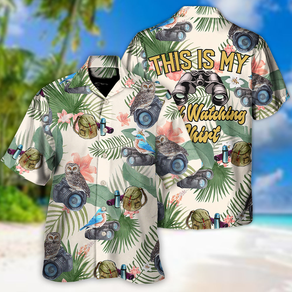 Bird Watching Hawaiian Shirt Button Front Artwork For Summer Travel