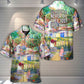 Vintage Gardening Plants Hawaiian Shirt Fabric Pattern Detail For Outdoor Gatherings