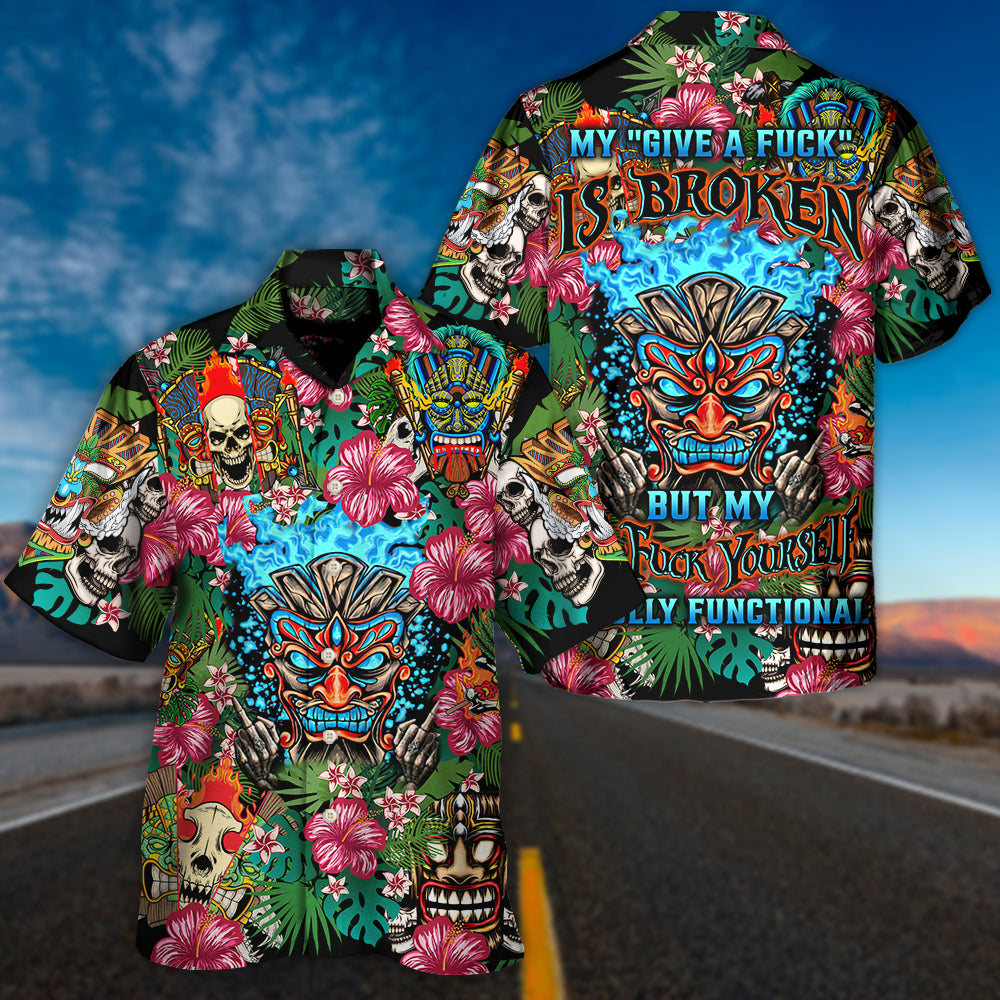 Give Broken Fully Functional Hawaiian Shirt For Summer Events And Casual Outdoor Wear