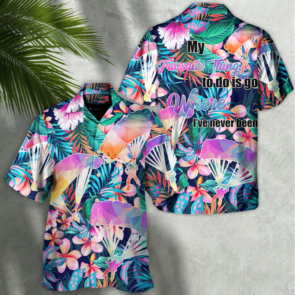 Parasailing Adventure Graphic Hawaiian Shirt All Over Print Detail For Coastal Travel