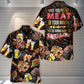 Funny Barbecue Food BBQ Grill Hawaiian Shirt Button Front Artwork For Weekend Trips