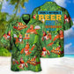 Lobstering Beer Hawaiian Shirt Pattern Detail For Vacation Style