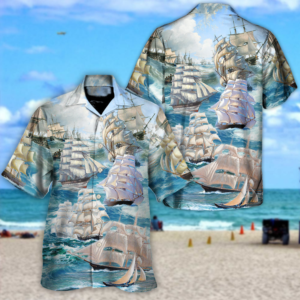 Sailing Wind Waves Favor Skilled Navigator Hawaiian Shirt For Beach Parties And Weekend Getaways