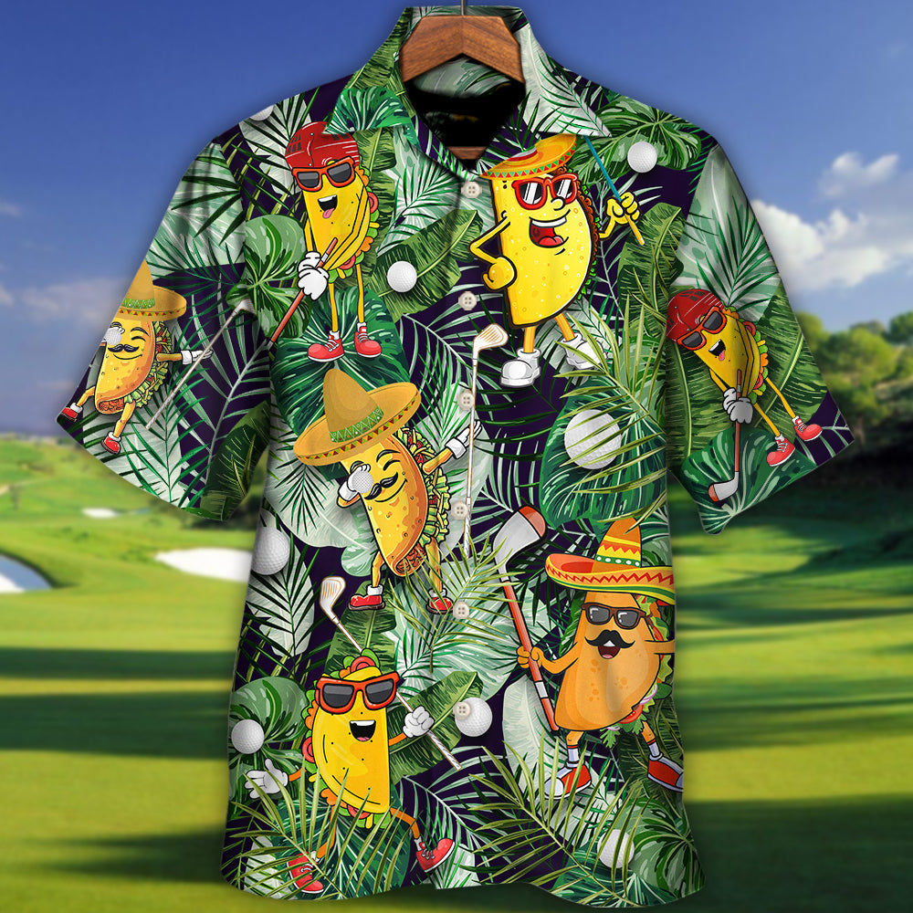 Tropical Funny Golf Taco Hawaiian Shirt Tropical Styling View For Tropical Vacations