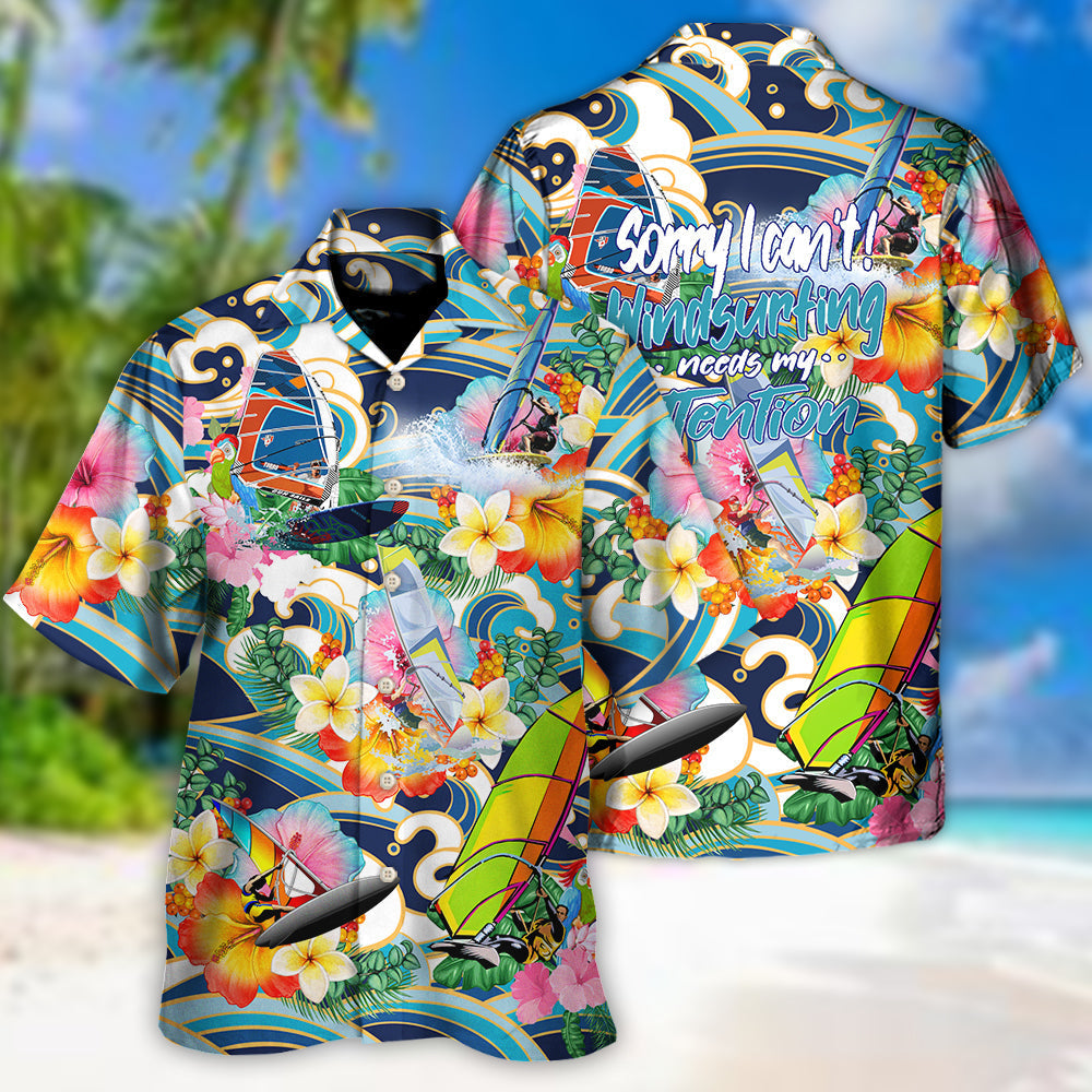 Windsurfing Adventure Graphic Hawaiian Shirt Design View For Beach Days