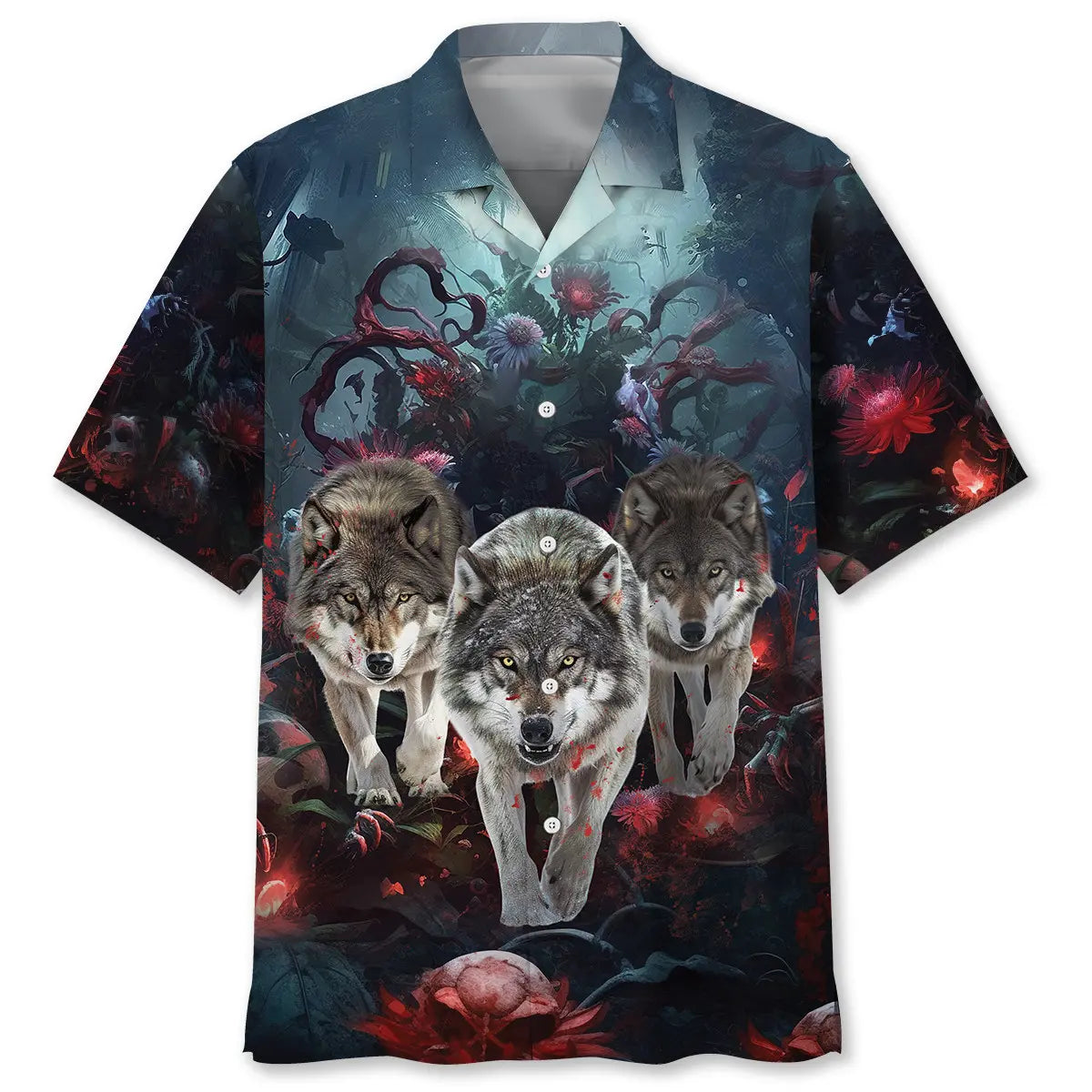 Wolves Crimson Hawaiian Shirt For Coastal Travel, Casual Events, And Comfortable Summer Wear