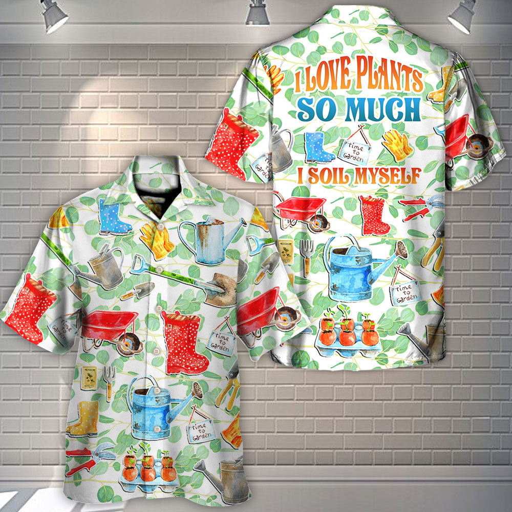 Vintage Gardening Plants Hawaiian Shirt All Over Print Detail For Coastal Travel